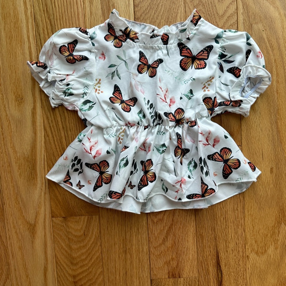 Fo Shan MBB Garment Ltd. Baby Girl Butterfly Peplum Top - 12-18 months. NWOT